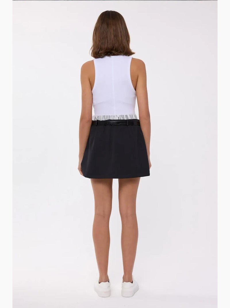 Mini-jupe à ceinture tissée hiccup Noir - Kiabi