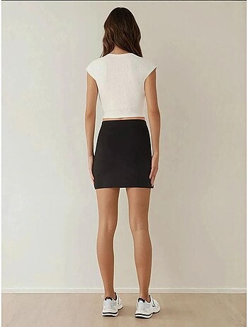 Mini-jupe ajustée taille haute
