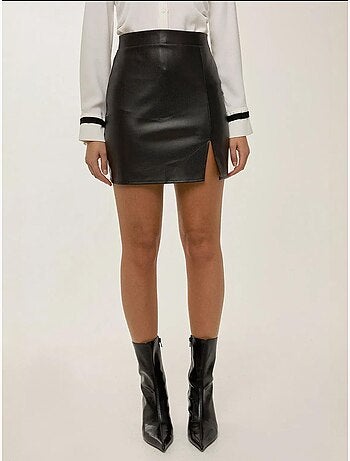 Mini-jupe aspect cuir