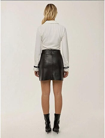 Mini-jupe aspect cuir