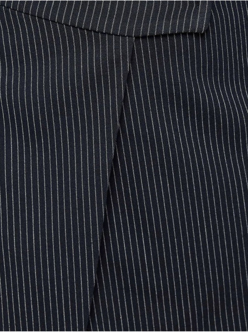 Mini-jupe asymétrique à rayures Noir - Kiabi