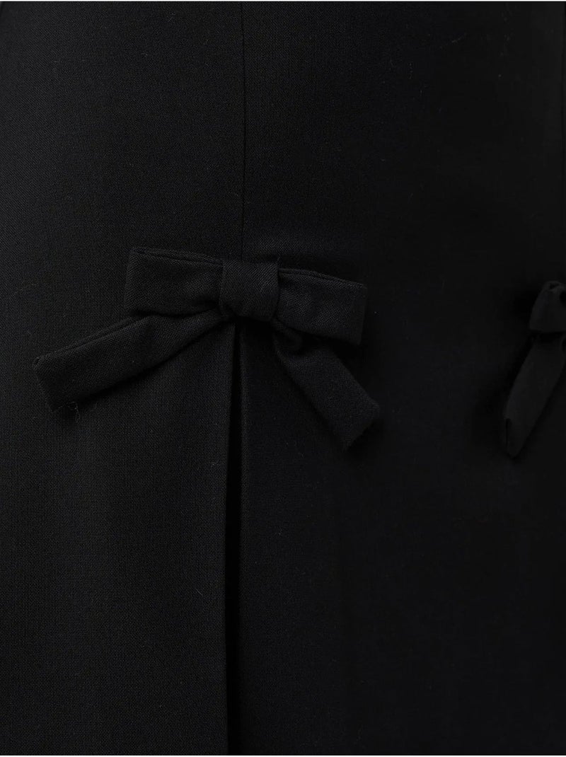 Mini-jupe avec nœud détaillé Noir - Kiabi