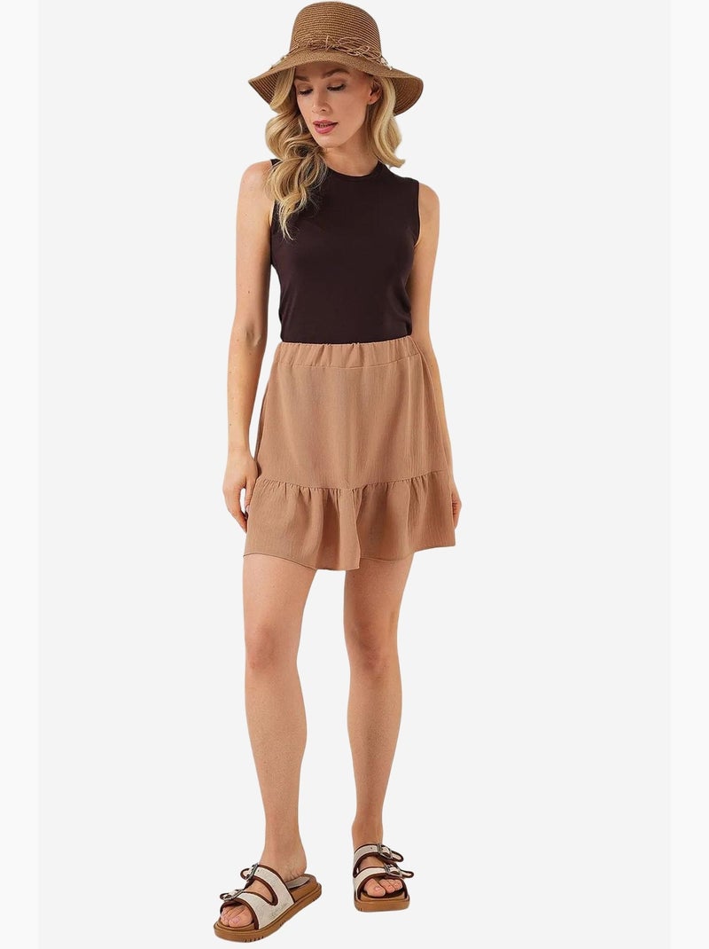 Mini-jupe ayrobin bdart Camel - Kiabi