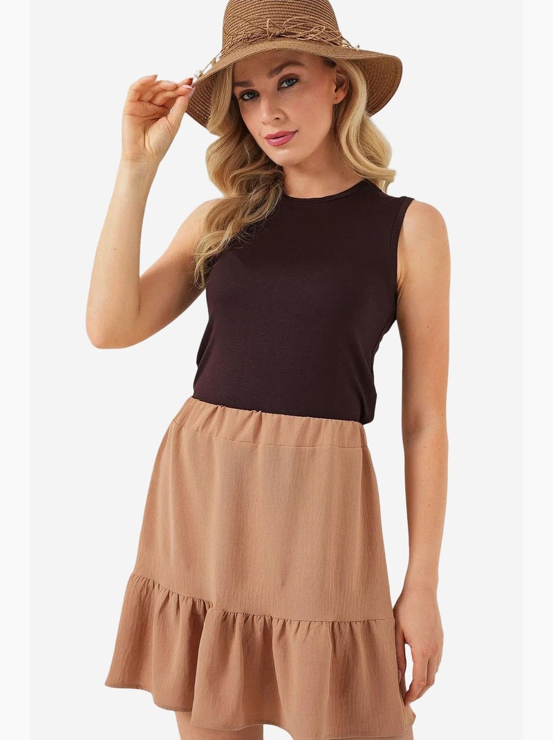 Mini-jupe ayrobin bdart Camel - Kiabi
