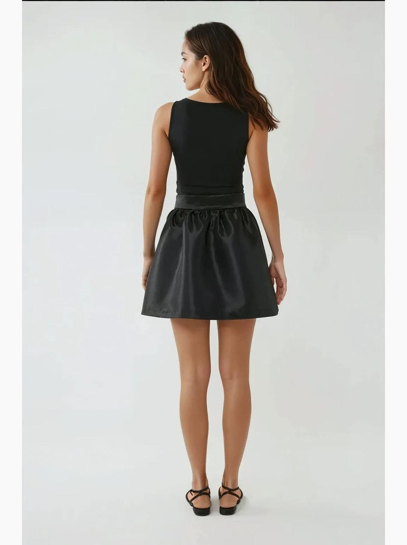 Mini-jupe ballon taille haute hiccup Noir - Kiabi