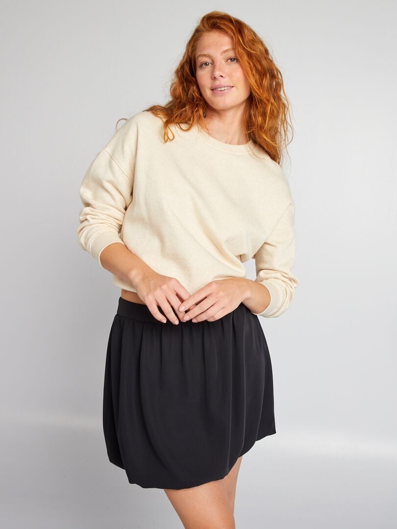 Mini jupe boule pliss?�e - noir - Kiabi - 18.00�?�