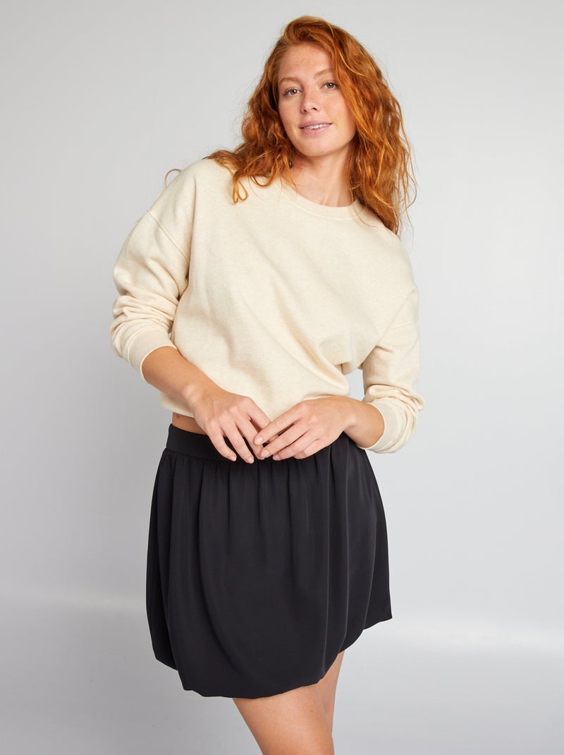 Mini jupe boule plissée Noir - Kiabi