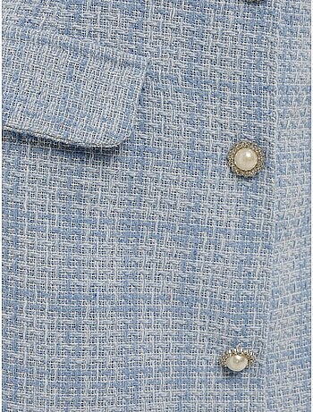 Mini-jupe boutonnée en tweed