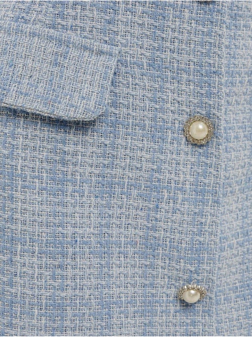 Mini-jupe boutonnée en tweed - Kiabi