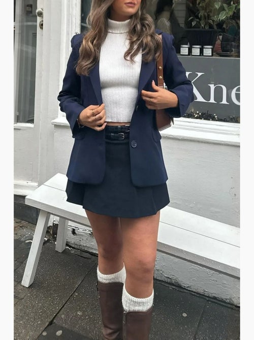Mini-jupe courte plissée taille mi-haute avec ceinture hiccup - Kiabi