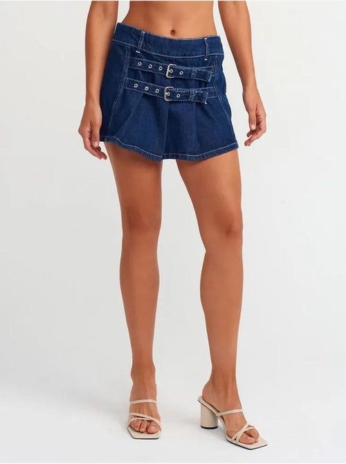 Mini-jupe en denim de coton avec ceinture dilvin - Kiabi Mini-jupe en denim de coton avec ceinture dilvin - Kiabi