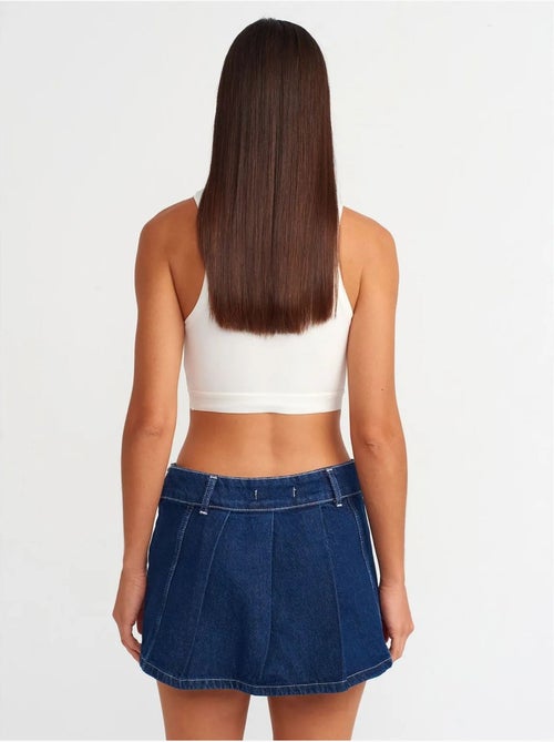 Mini-jupe en denim de coton avec ceinture dilvin - Kiabi Mini-jupe en denim de coton avec ceinture dilvin - Kiabi