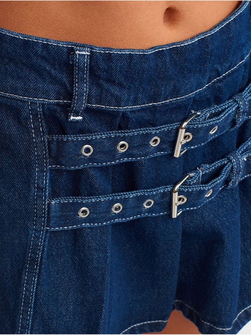 Mini-jupe en denim de coton avec ceinture dilvin - Kiabi Mini-jupe en denim de coton avec ceinture dilvin - Kiabi