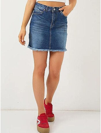 Mini-jupe en jean à franges bdart
