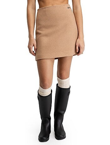 Mini-jupe en laine femme femme tivoli-w sand