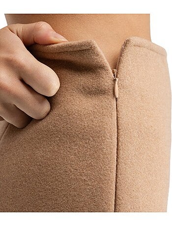 Mini-jupe en laine femme femme tivoli-w sand
