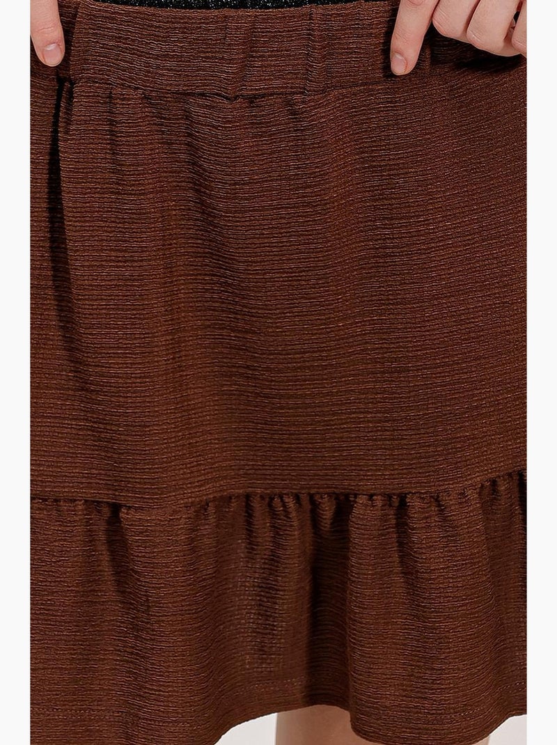 Mini-jupe en tricot bdart Marron foncé - Kiabi