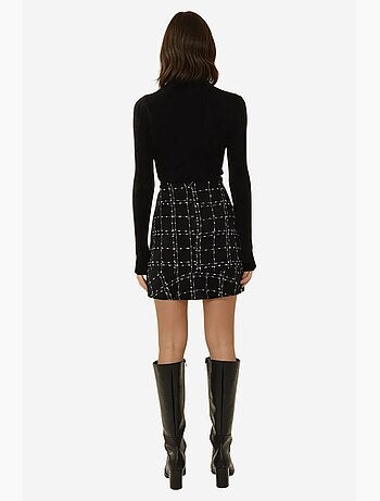 Mini-jupe en tweed à volants avec détails boutonnés hiccup