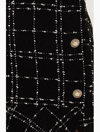 Mini-jupe en tweed à volants avec détails boutonnés hiccup