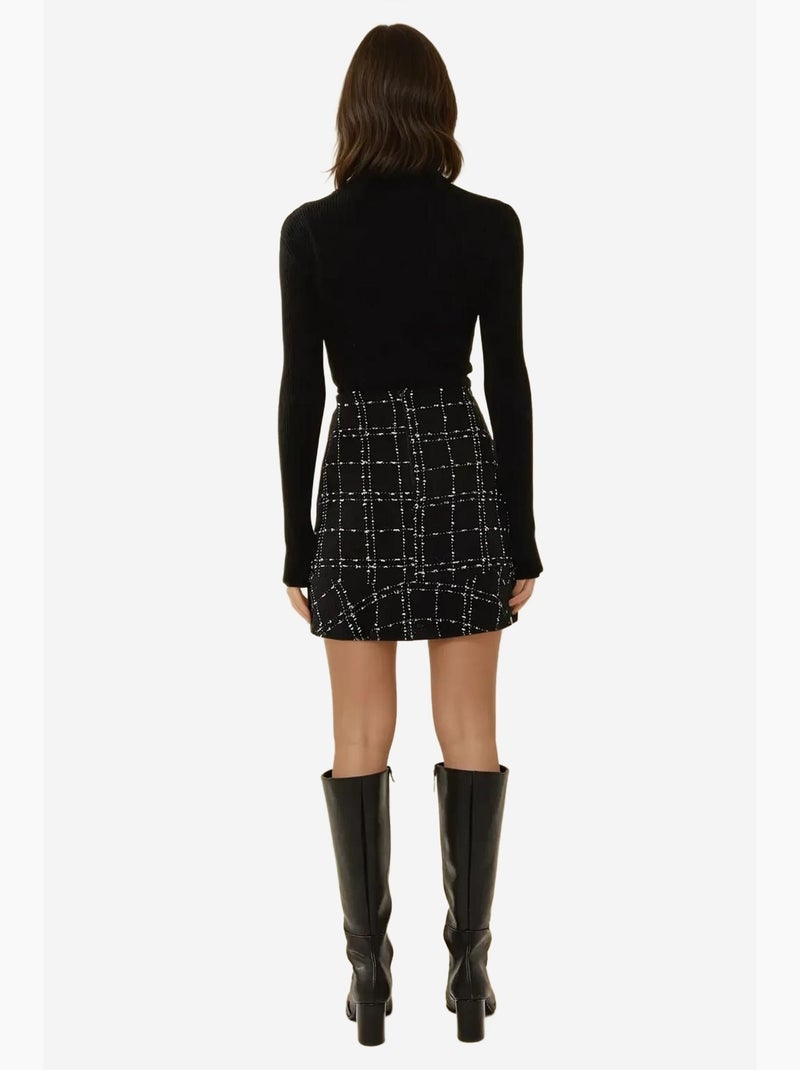 Mini-jupe en tweed à volants avec détails boutonnés hiccup Noir - Kiabi