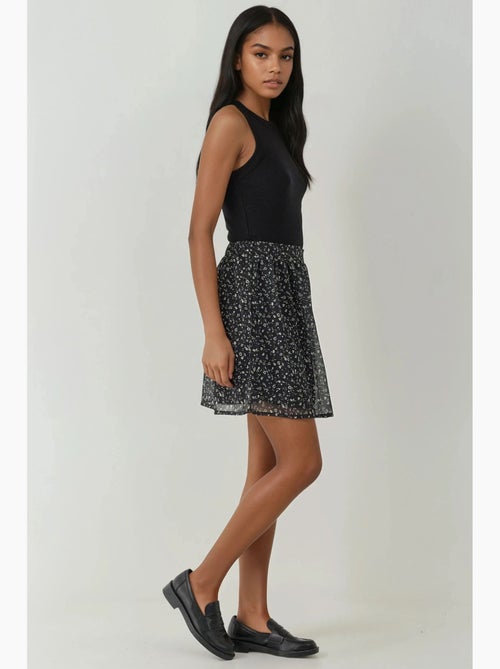 Mini-jupe fleurie taille haute hiccup - Kiabi Mini-jupe fleurie taille haute hiccup - Kiabi