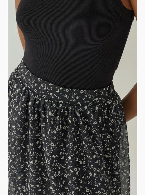 Mini-jupe fleurie taille haute hiccup - Kiabi Mini-jupe fleurie taille haute hiccup - Kiabi
