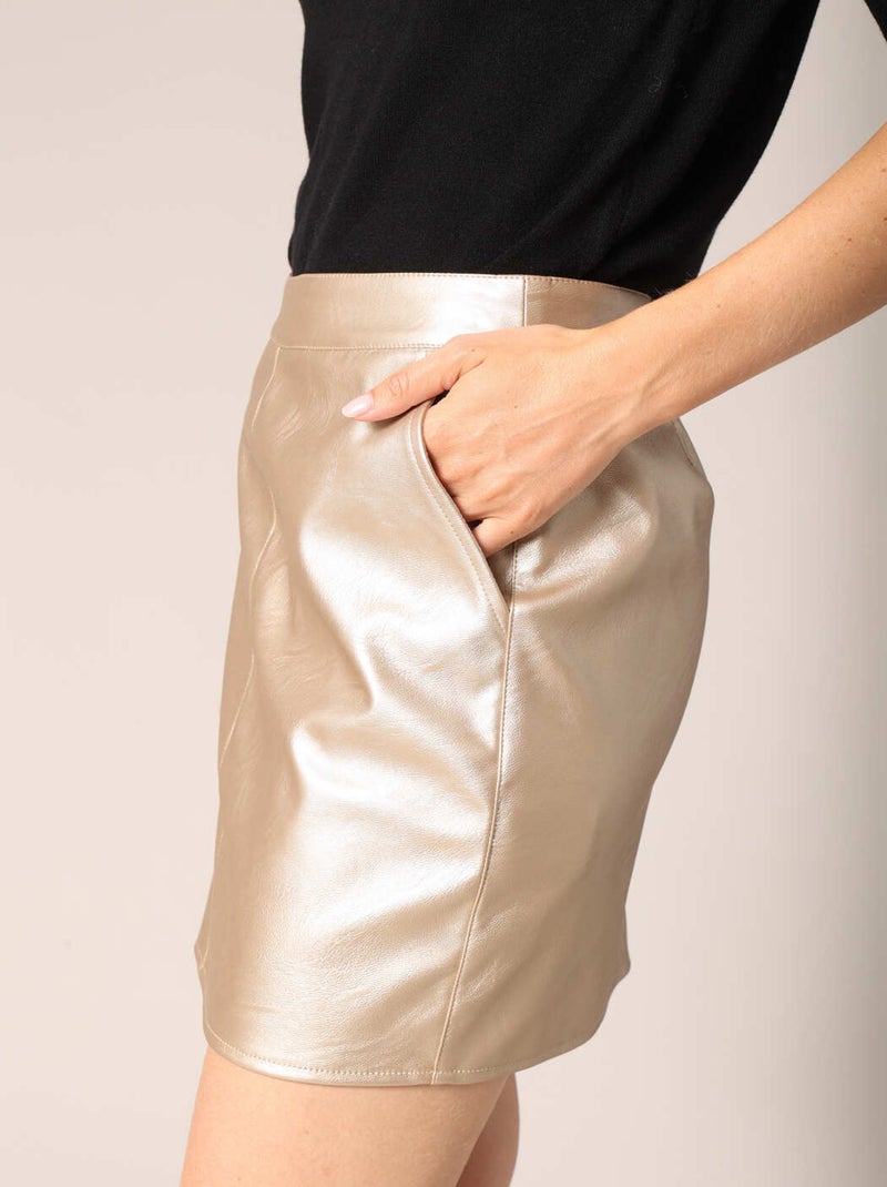 Mini-jupe irisée avec fermeture éclair dans le dos 'Deeluxe' Gold - Kiabi