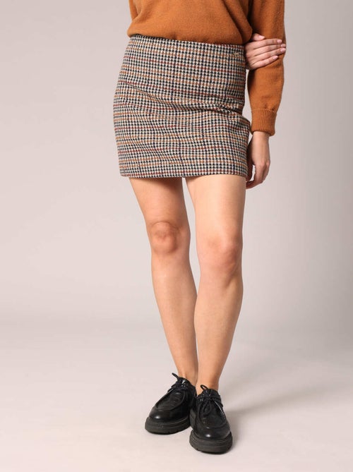 Mini-jupe pied-de-poule 'Deeluxe' - Kiabi