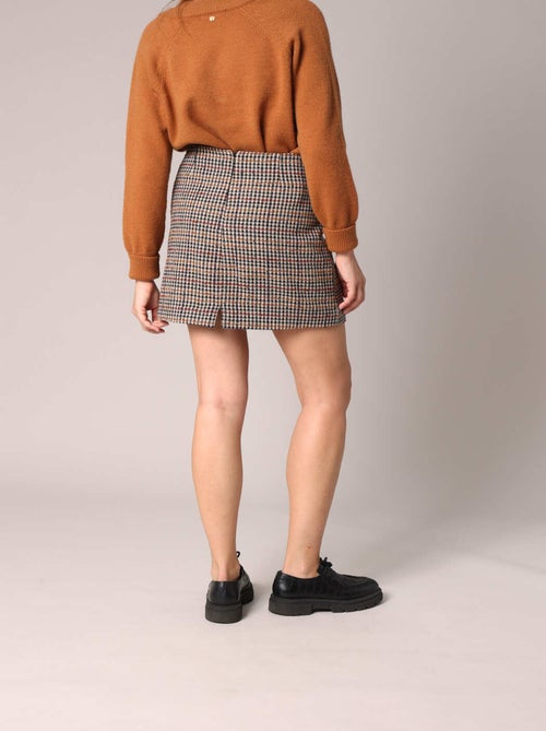 Mini-jupe pied-de-poule 'Deeluxe' - Kiabi