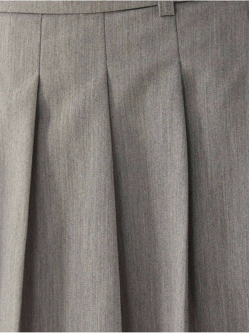 Mini-jupe plissée à double taille Gris - Kiabi