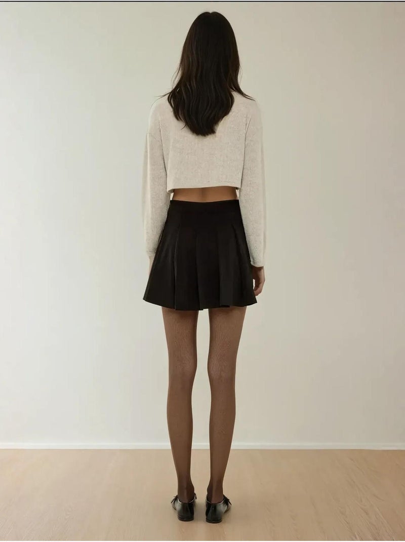 Mini-jupe plissée Noir - Kiabi