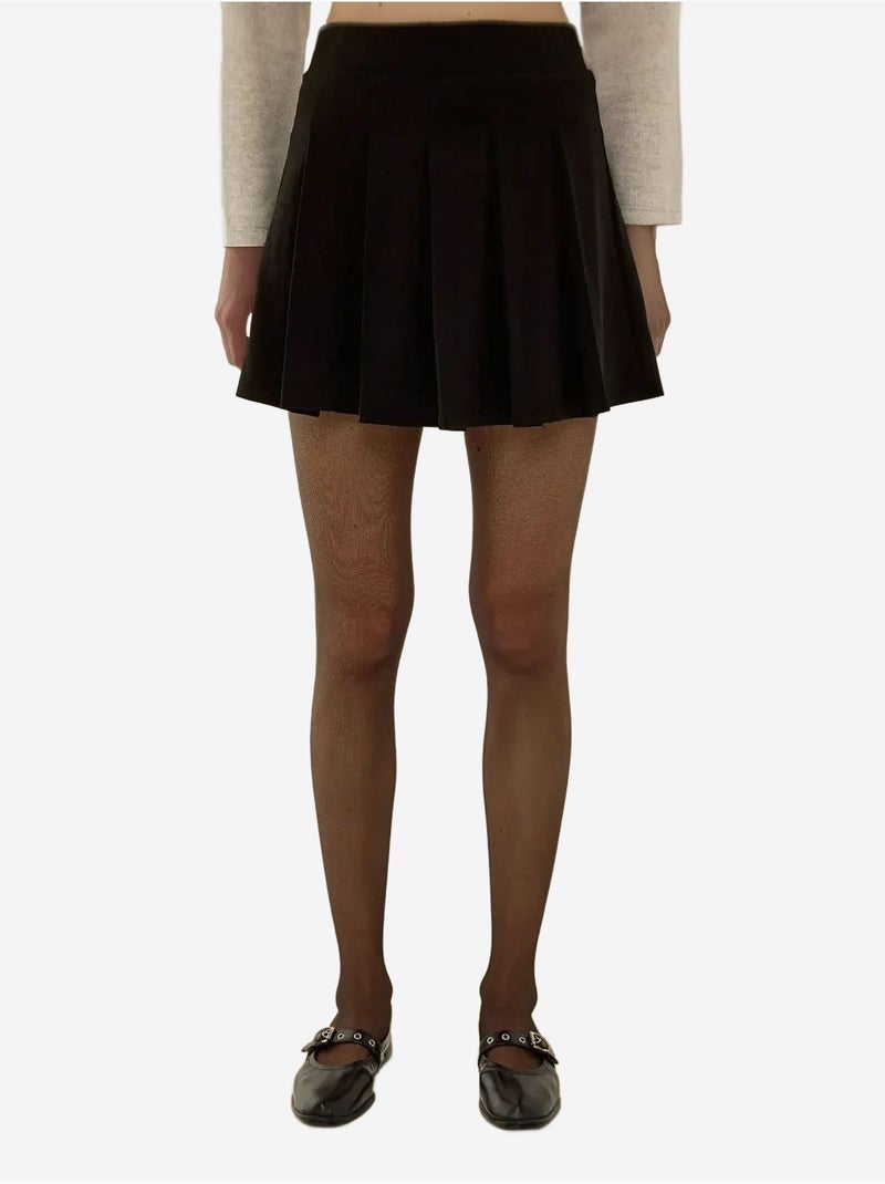 Mini-jupe plissée Noir - Kiabi