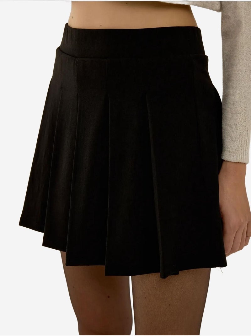 Mini-jupe plissée Noir - Kiabi
