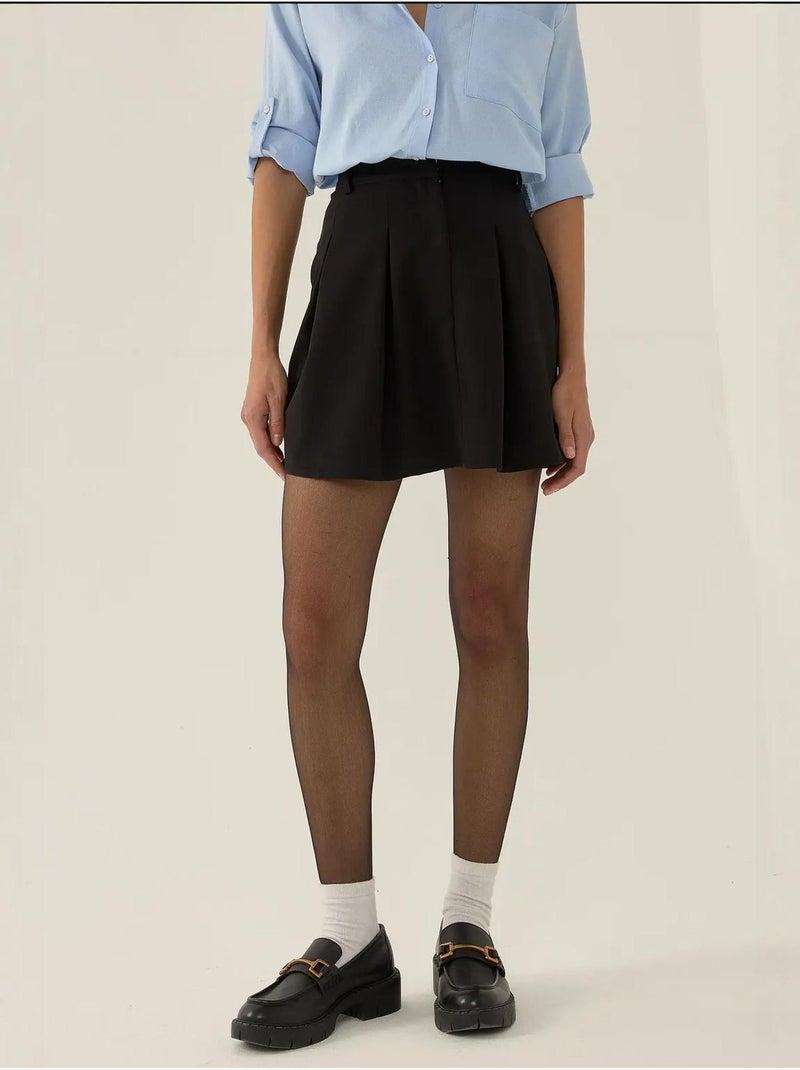 Mini-jupe plissée Noir - Kiabi