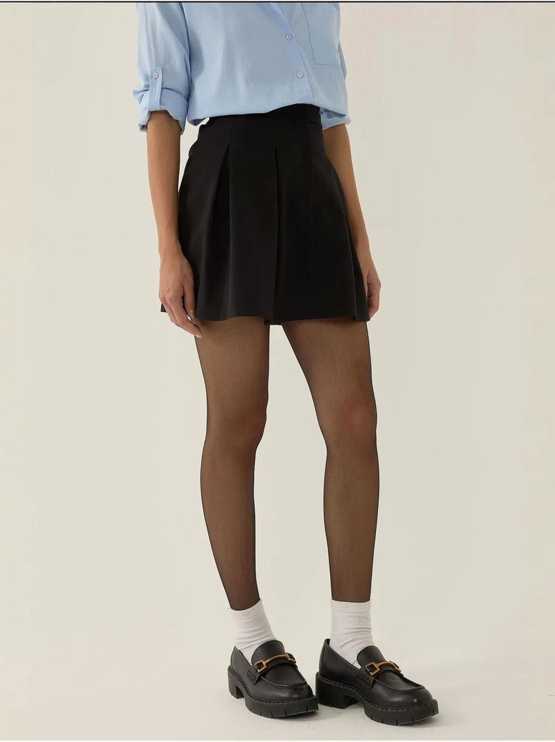Mini-jupe plissée Noir - Kiabi