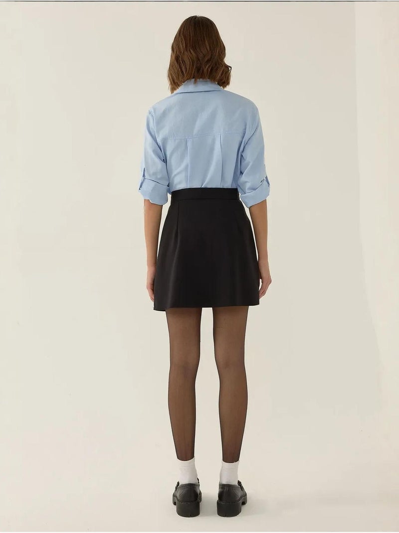 Mini-jupe plissée Noir - Kiabi