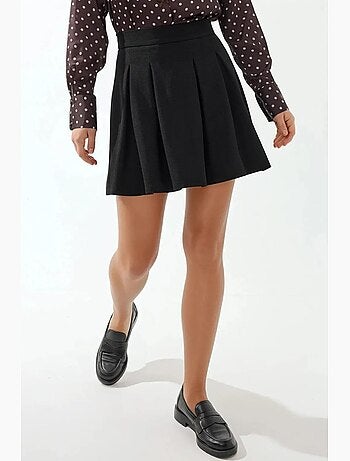Mini-jupe plissée taille haute avec fermeture éclair hiccup