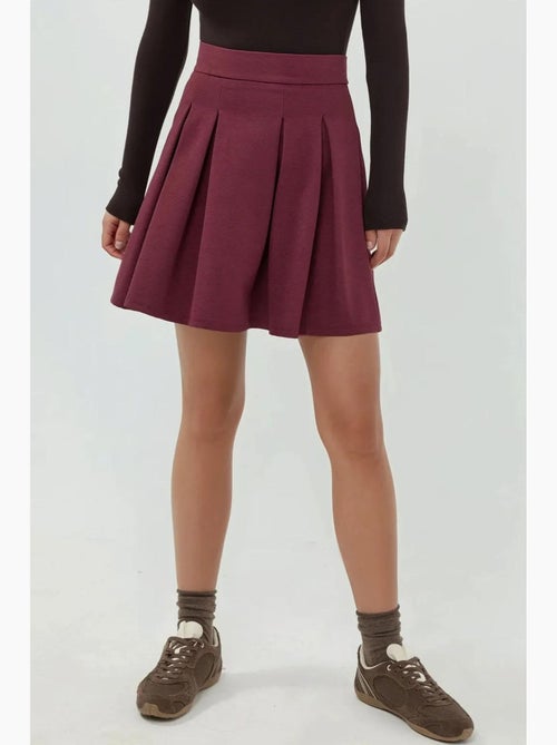 Mini-jupe plissée taille haute avec fermeture éclair hiccup - Kiabi Mini-jupe plissée taille haute avec fermeture éclair hiccup - Kiabi