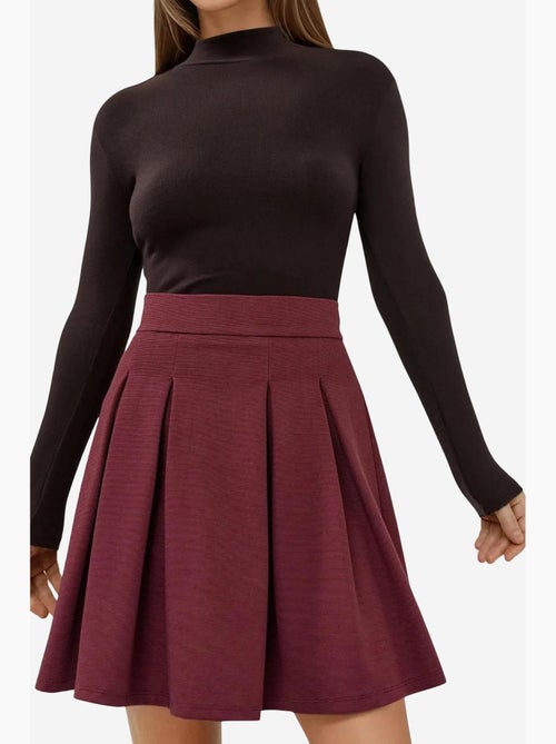 Mini-jupe plissée taille haute avec fermeture éclair hiccup - Kiabi Mini-jupe plissée taille haute avec fermeture éclair hiccup - Kiabi