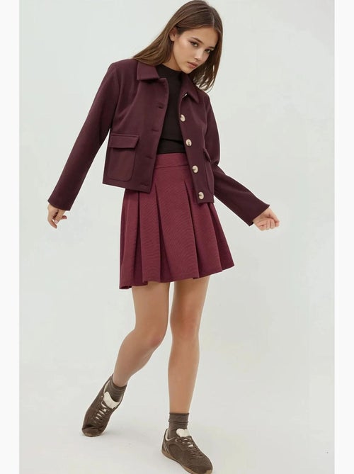 Mini-jupe plissée taille haute avec fermeture éclair hiccup - Kiabi Mini-jupe plissée taille haute avec fermeture éclair hiccup - Kiabi