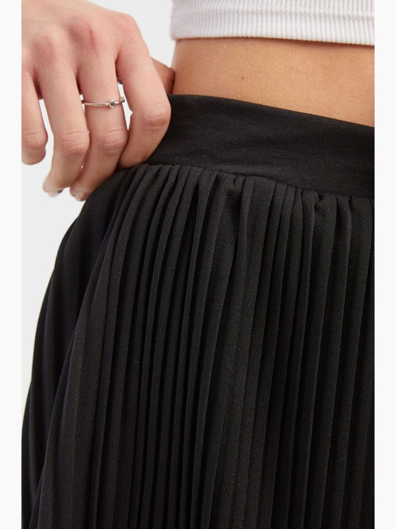 Mini-jupe plissée taille haute hiccup Noir - Kiabi