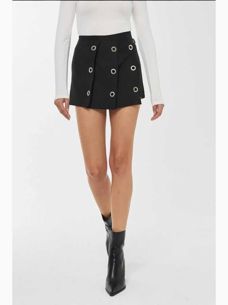 Mini-jupe plissée taille haute hiccup Noir - Kiabi