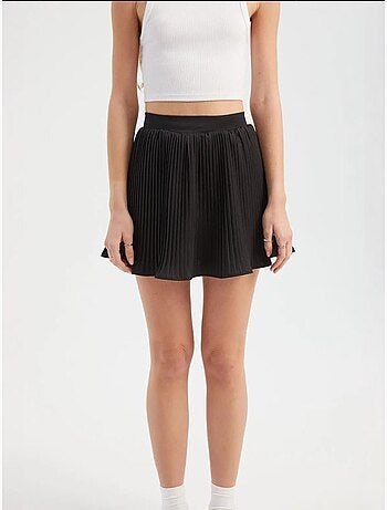 Mini-jupe plissée taille haute