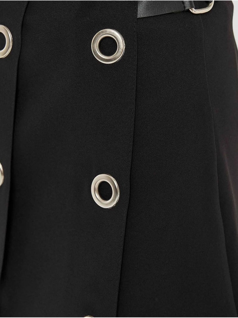 Mini-jupe plissée taille haute Noir - Kiabi