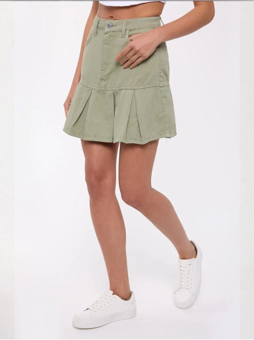 Mini-jupe plissée taille haute - Kiabi