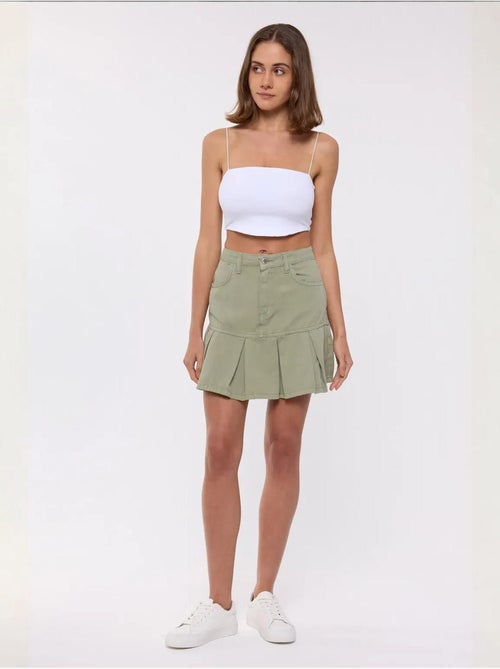 Mini-jupe plissée taille haute - Kiabi