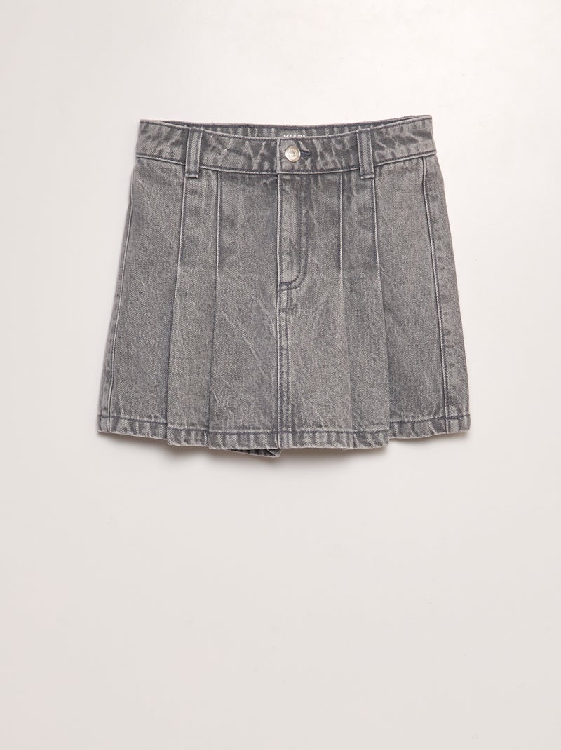 Mini jupe short en jean Gris - Kiabi