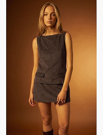 Mini-jupe-short en velours hiccup