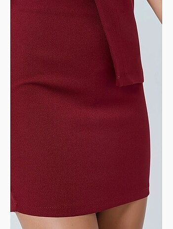 Mini-jupe slim taille haute bordeaux hiccup