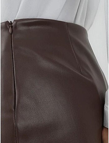 Mini-jupe taille basse en similicuir